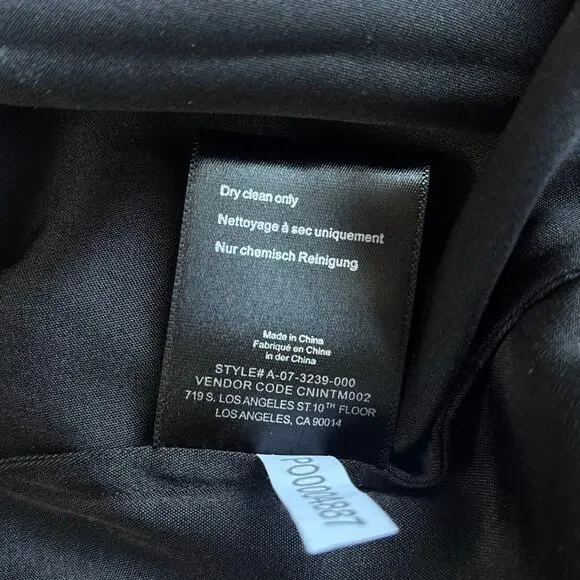 Anine Bing Mylah Silk Long Sleeve Button Down Shirt Black Size Small - Picture 6 of 7